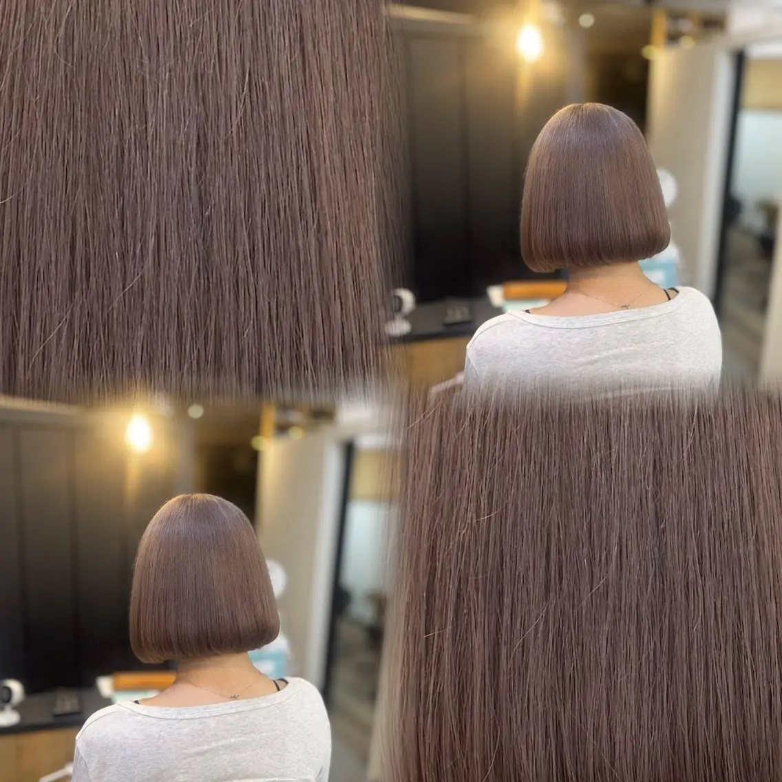 ショート カラー ヘアカラー トリートメント 李里亜/ハイトーン /シールエクステ🩵のヘアスタイル