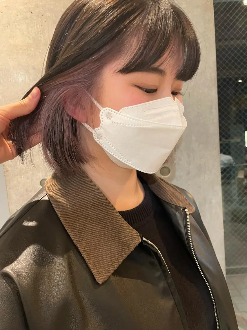 イヤリングカラーのみ(ブリーチ込み)+ケアトリートメント♡の写真