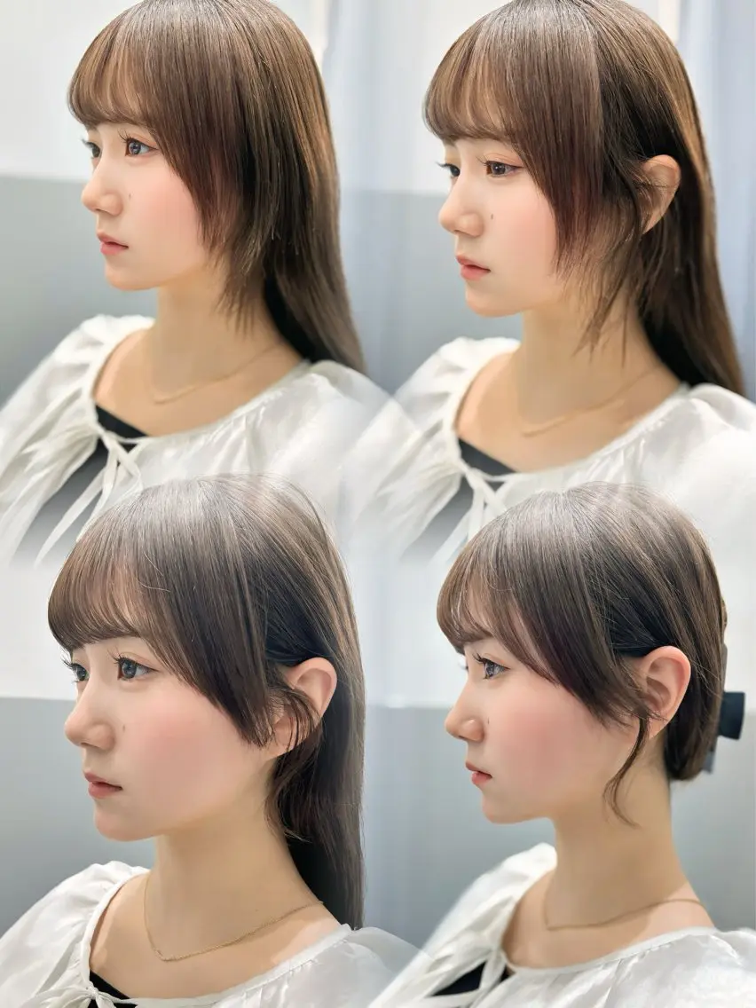 セミロング カラー 顔まわりレイヤー 顔周りカット レイヤーカット サイドバング 小顔カット カット ヘアカラー トリートメント 顔周りカット 【オノザワリョウ】のヘアスタイル