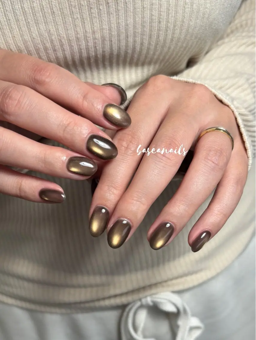 ネイル マグネットネイル ハンドネイル 枚方 Basea nails Minaのネイルデザイン