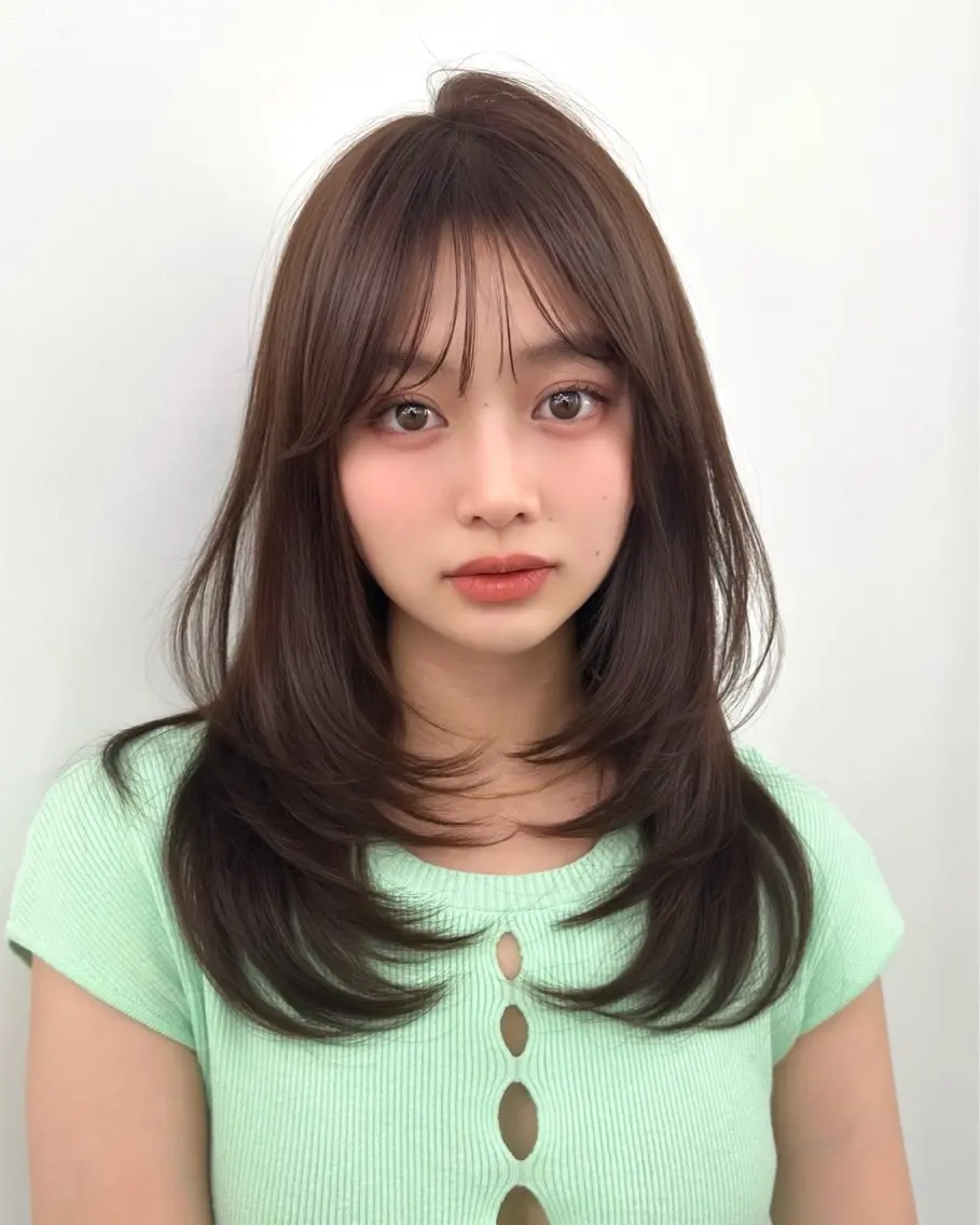 セミロング カット ヘアカラー トリートメント ヘッドスパ ヘアセット 前髪顔まわりカット 🌈中村海聖のヘアスタイル