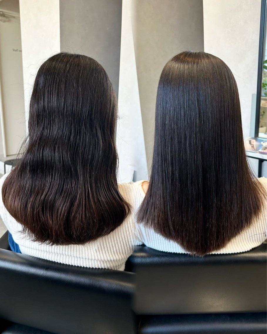 セミロング 縮毛矯正 トリートメント 髪質改善🍯|艶カラ ー🧼|野々愛のヘアスタイル