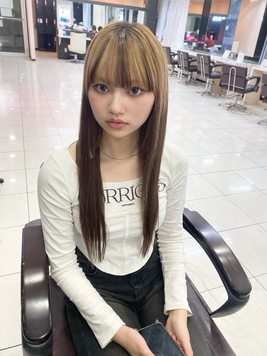 ロング ヘアカラー エクステ 外れにくいエク💚 EST梅田TAKIのヘアスタイル