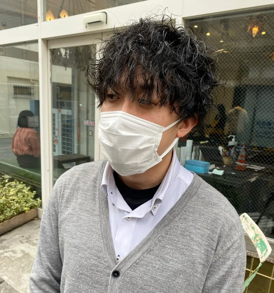 ミディアム カット パーマ バレイヤージュ職人 🔥代表YU-SHIのヘアスタイル
