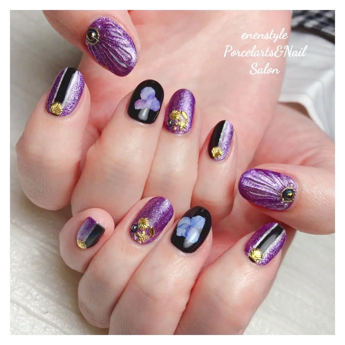 ミディアム ネイル 🐾enen style 🐾のネイルデザイン