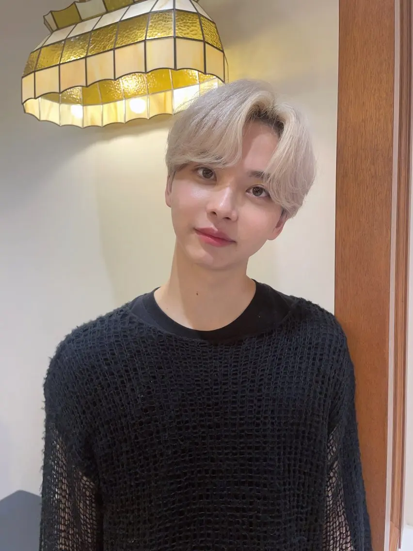 カラー ヘアアレンジ メンズ メンズ韓国風 ベージュカラー ホワイトベージュ 韓国ヘア💇🏼 kanonのヘアスタイル