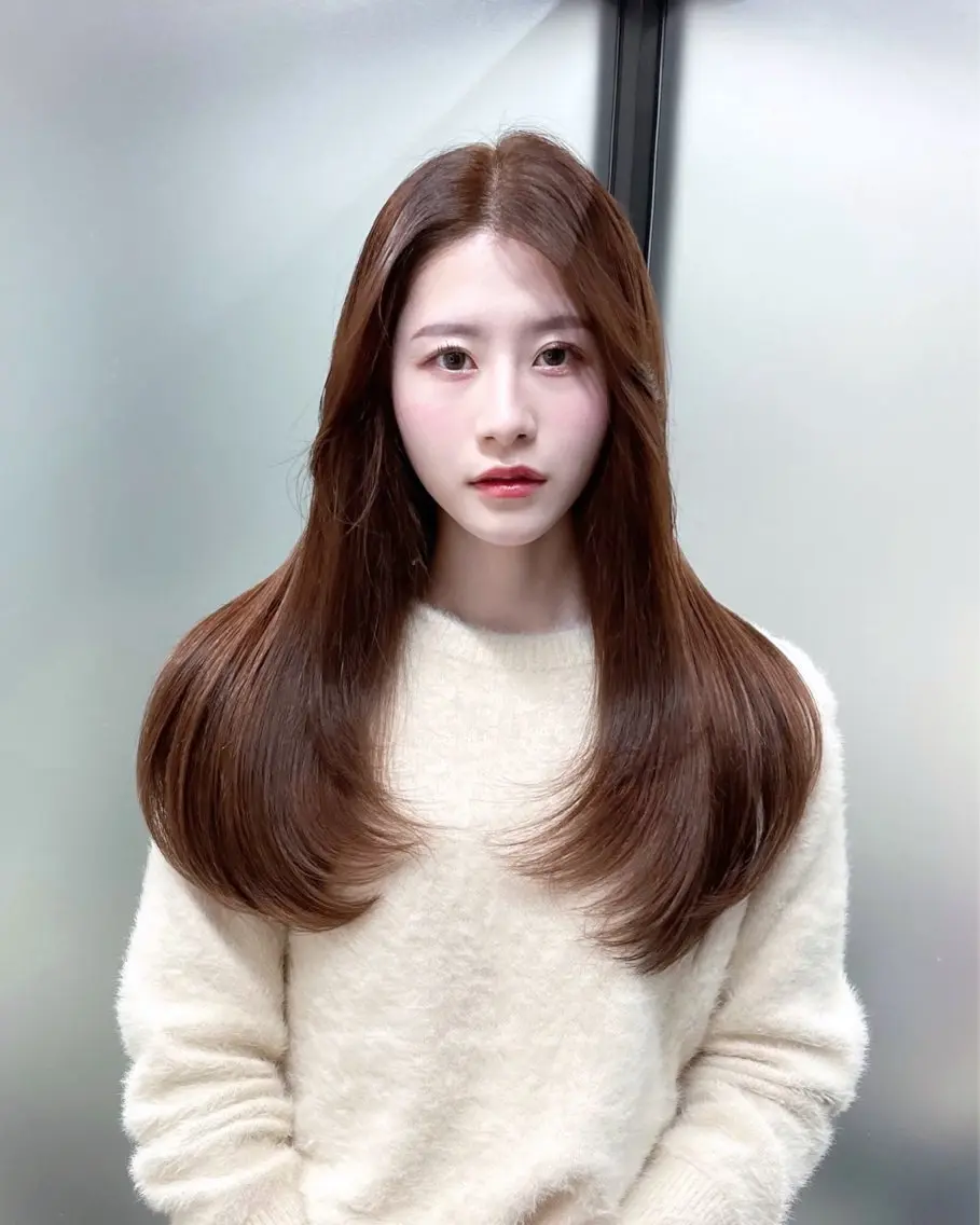 ロング 韓国風ヘア レイヤーカット カット ヘアカラー トリートメント 韓国レイヤーカット 髪質改善▫️水野有真のヘアスタイル