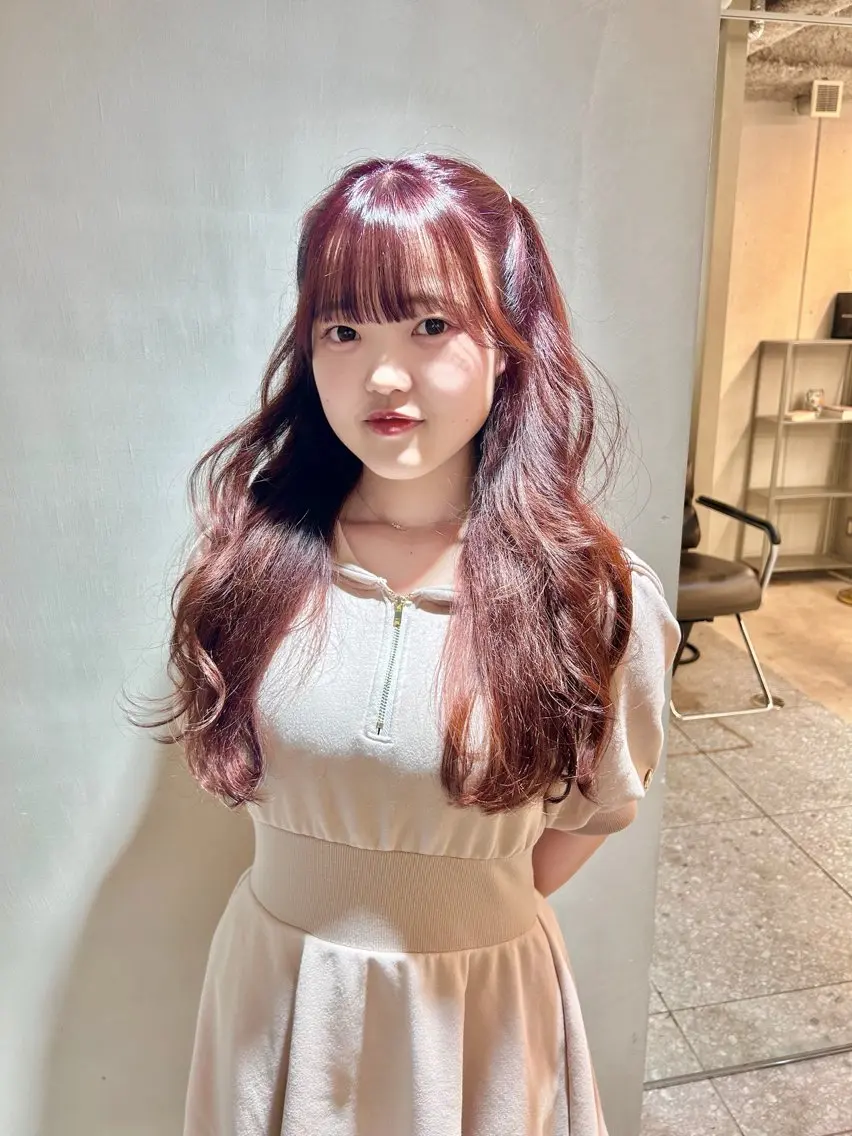 ロング カラー ブリーチ ブリーチなしカラー ヘアカラー ゆほこ クリーミーcolorのヘアスタイル
