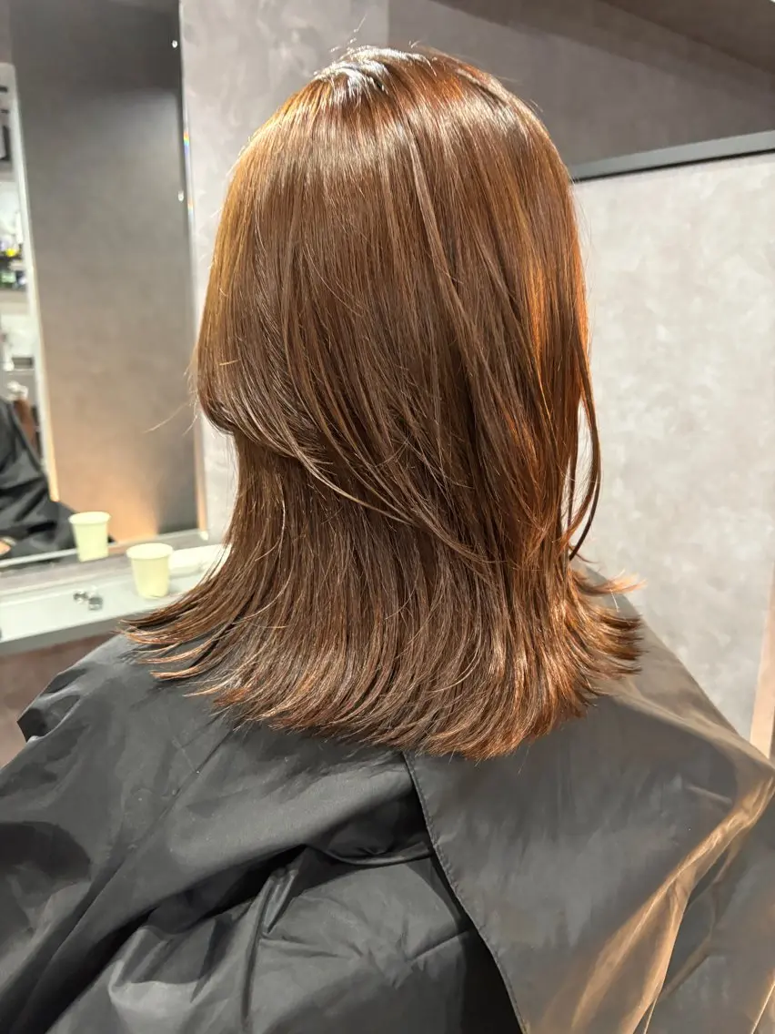 ミディアム カラー ブリーチ ケアブリーチ ダブルカラー ブリーチなしカラー エクステ カット ヘアカラー トリートメント nameless髪質 改善ブリーチ心斎橋のヘアスタイル