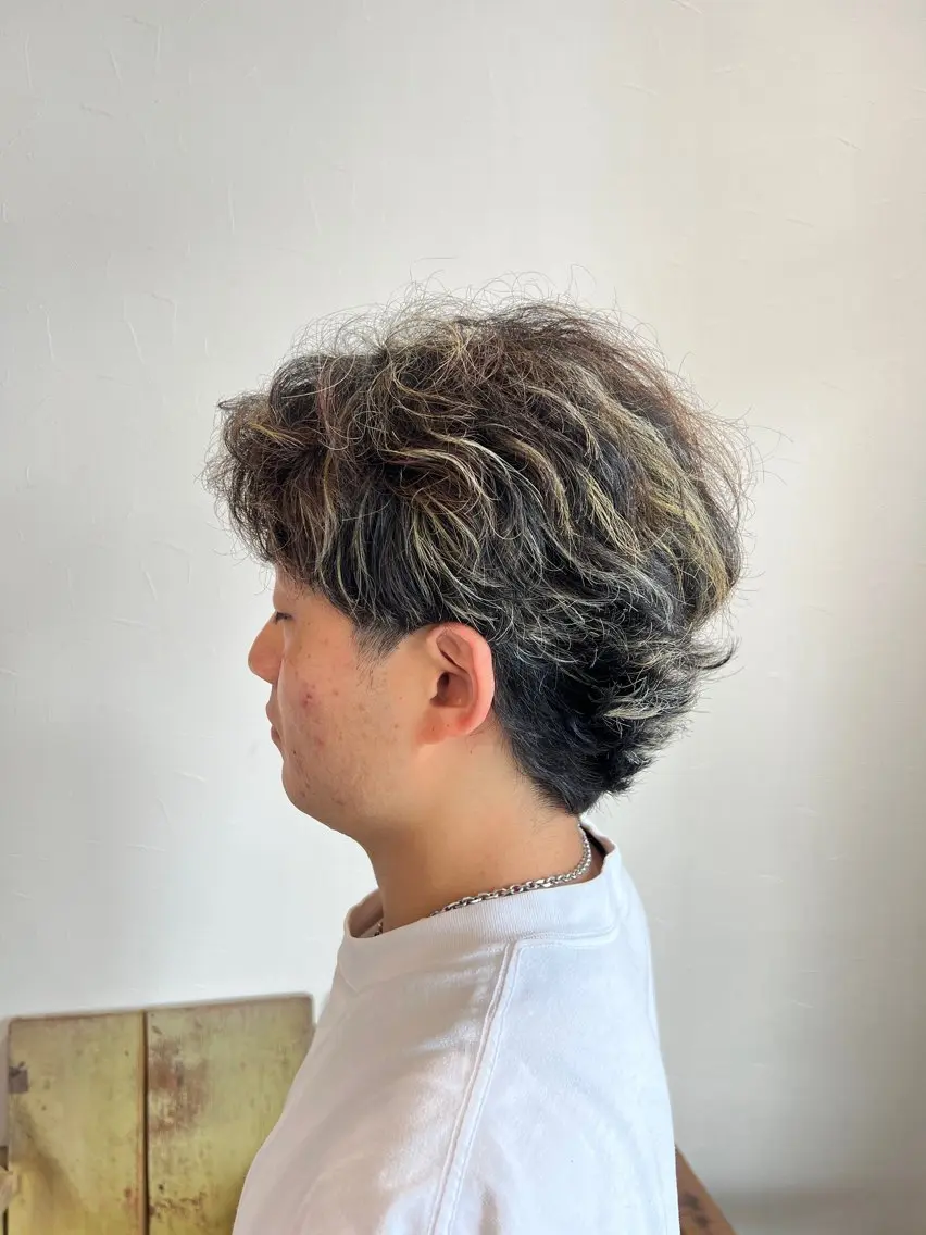 カラー メンズ メンズハイライト メンズメッシュ ハイライトカラー メッシュ 水田 芹七のヘアスタイル