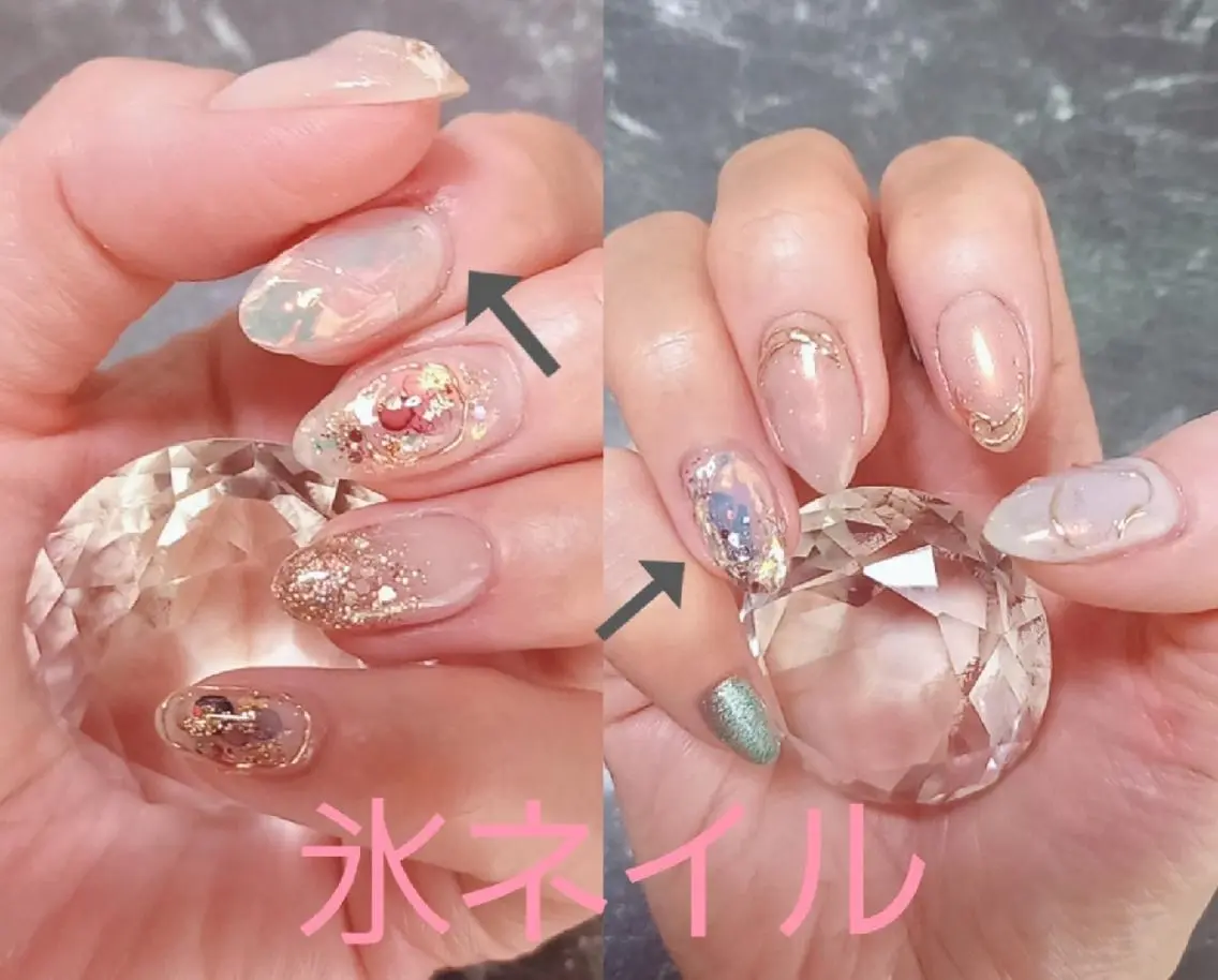 ネイル 氷ネイル・うるうるネイル salon de  Princessのネイルデザイン