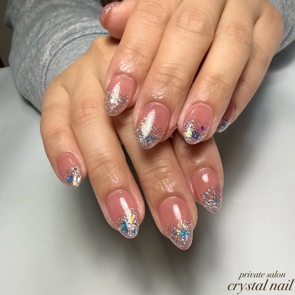 ネイル ラメ(グリッター) ラメグラデーション Crystal Nailのネイルデザイン