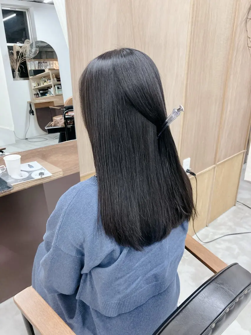 ミディアム くせ毛 髪質改善 縮毛矯正 wa daのヘアスタイル