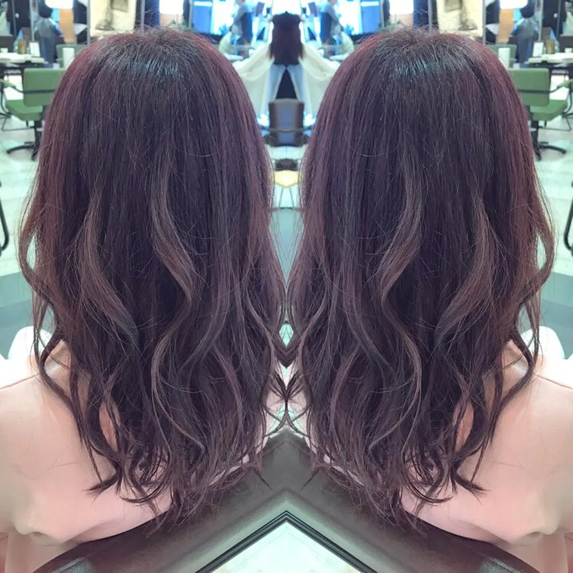 セミロング カラー アッシュ イルミナカラー ピンクカラー ピンクアッシュ 青木 茂樹⭐️ 透明感カラーのヘアスタイル