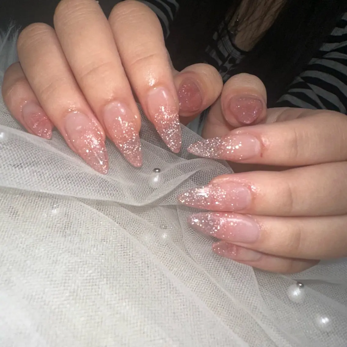 ネイル ラメ(グリッター) ラメグラデーション スカルプネイル ハンドネイル Feel♡ JYURIAのネイルデザイン