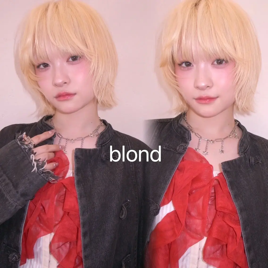 ショート カラー ブロンド ボブ カット ヘアカラー トリートメント ブリーチ/韓国 ひなたのヘアスタイル