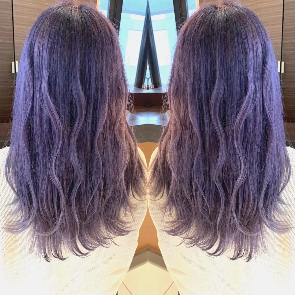 セミロング カラー ヘアアレンジ グレージュ ラベンダーカラー ラベンダーグレージュ ラベンダーグレー Merci メルシー 福岡、今泉のヘアスタイル
