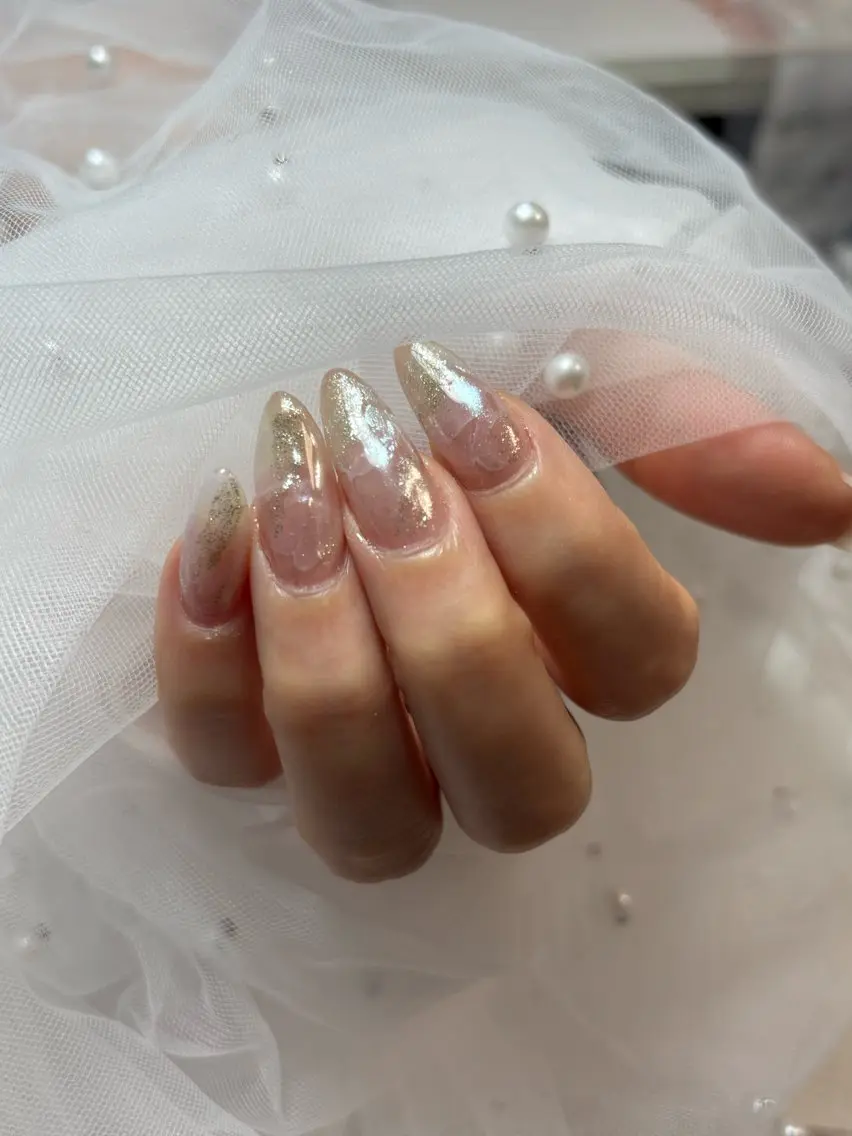 超時短！ニュアンスインク×ミラーネイル♡口コミ投稿でオフ無料✨の写真