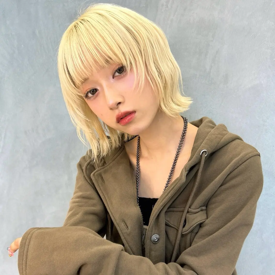ミディアム カラー ヘアカラー トリートメント 艶カラー/ボブ /似合わせ/田口愛那のヘアスタイル