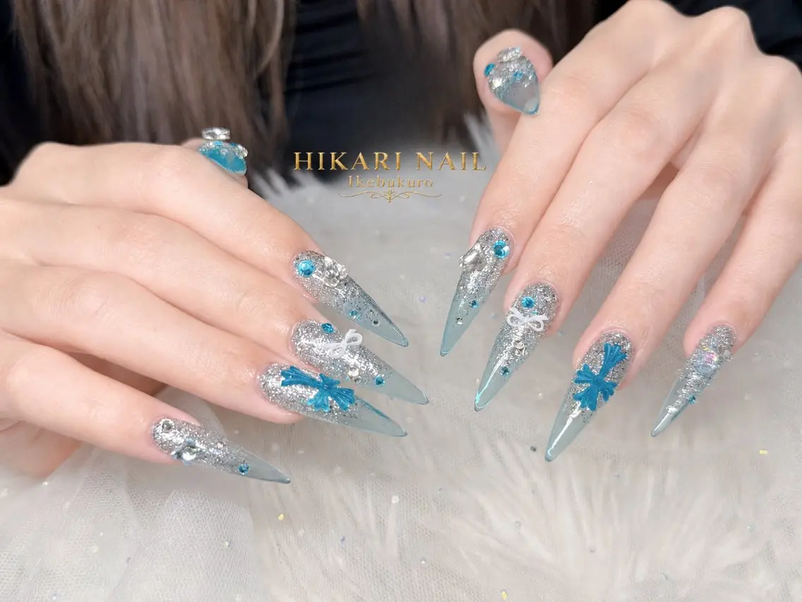 ネイル チークネイル 長さ出し フレンチネイル ガーリー ハロウィン ハンドネイル HikariNail Ikebukuroのネイルデザイン
