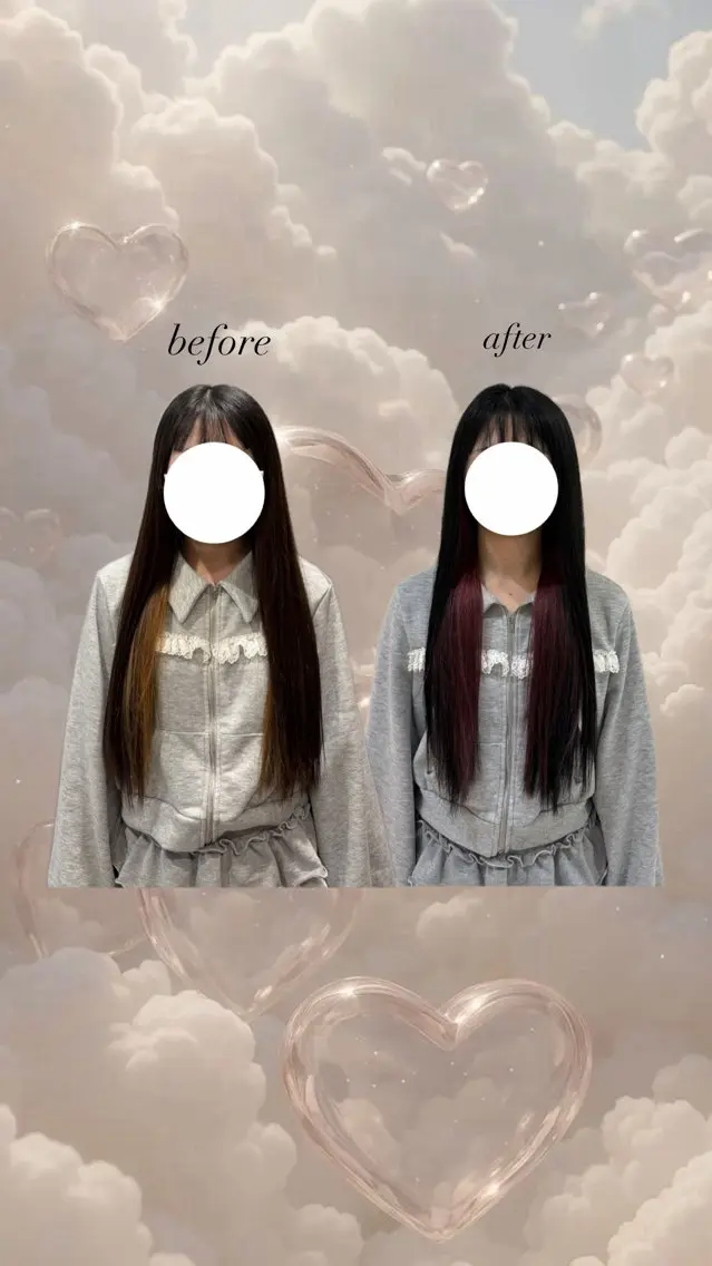 ロング カラー ワダ モエナのヘアスタイル