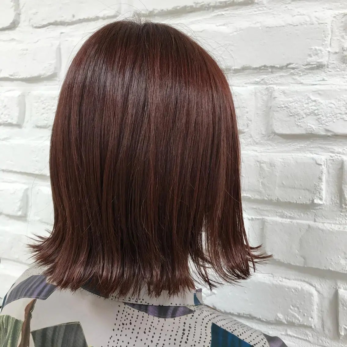 ミディアム カラー ブリーチ ブラウンカラー ブリーチなしカラー レッドカラー レッドブラウン カット ヘアカラー 【暖色カラー特化】 中山由梨のヘアスタイル
