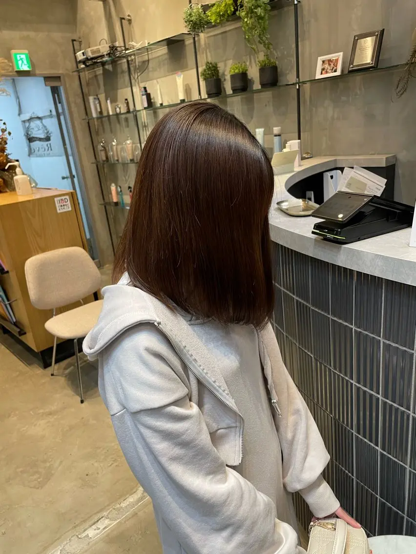 ミディアム 縮毛矯正 トリートメント ✵髪質改善 レイヤー 佐藤琉好✵のヘアスタイル
