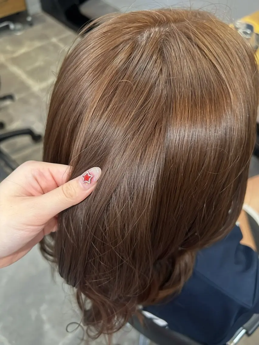 ミディアム カラー ベージュカラー ブラウンカラー ミルクティーブラウン カノエ大濠店 / AMIのヘアスタイル