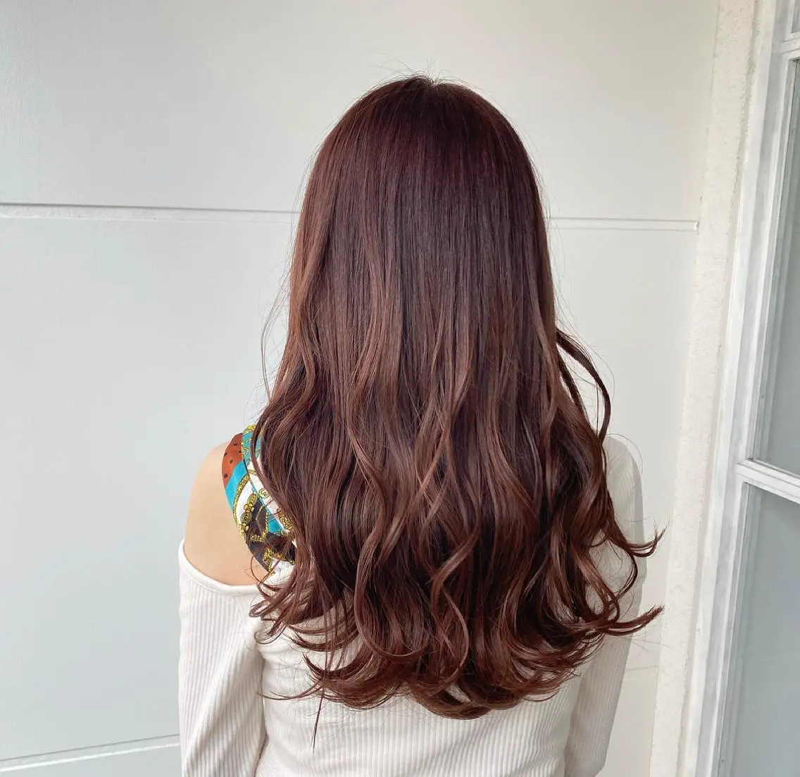 ロング オレンジブラウン たなか もえなのヘアスタイル