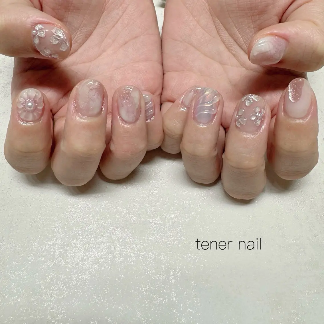 ネイル アートネイル クリアネイル ニュアンスネイル ぷっくりネイル ハンドネイル テネルネイル tener nailのネイルデザイン