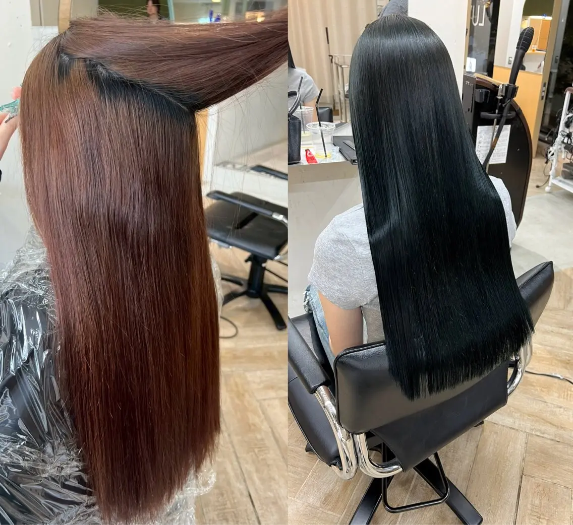 ロング カラー 卒業式のヘアスタイル 髪質改善 カット 縮毛矯正 トリートメント ベージュ/髪質改善 新潟/万代/井上佑のヘアスタイル