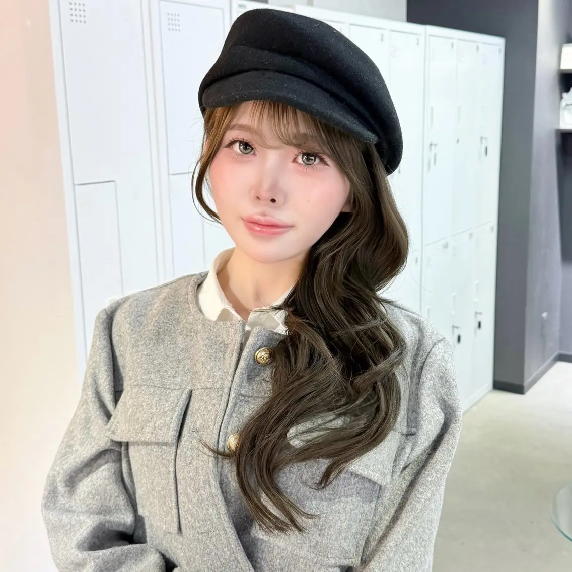 ロング カラー ベージュカラー オリーブベージュ レイヤーカット ヘアカラー トリートメント 🎀ミルクティー/暖 色×レイヤー/マリアのヘアスタイル