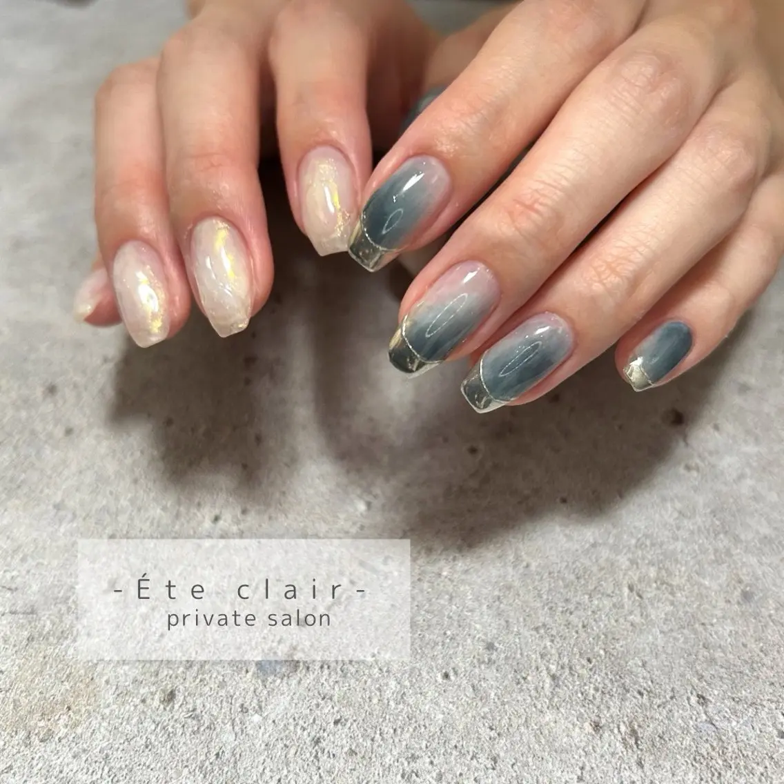 ネイル フットネイル ジェルネイル マグネットネイル ニュアンスネイル パラジェル フットネイル Ète clair エテクレールのネイルデザイン