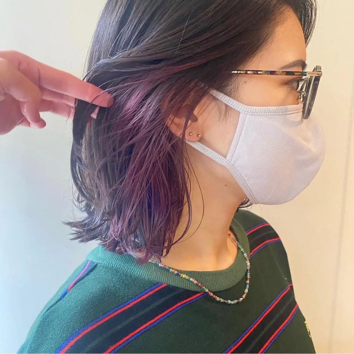 ミディアム カラー パーマ ヘアアレンジ メンズ キッズ ネイル マツエク・マツパ ピンクカラー ピンクパープル パープルカラー カラーマツエク ピンク ウルフカット モデル募集中！ミカのヘアスタイル