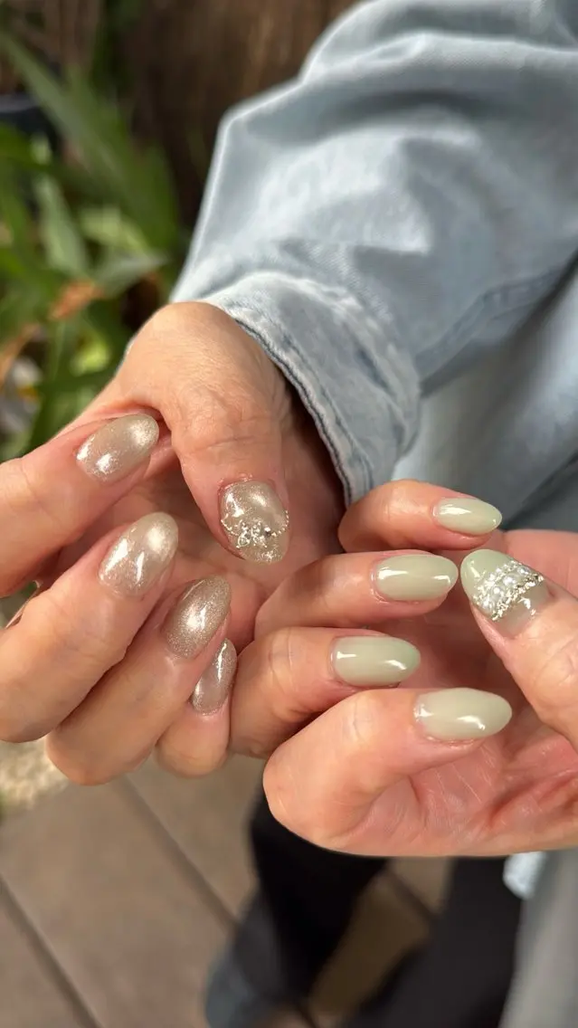ネイル フラッシュネイル フラッシュマグ フットネイル フレンチネイル 韓国ネイル SAKU nail 作島茜のネイルデザイン