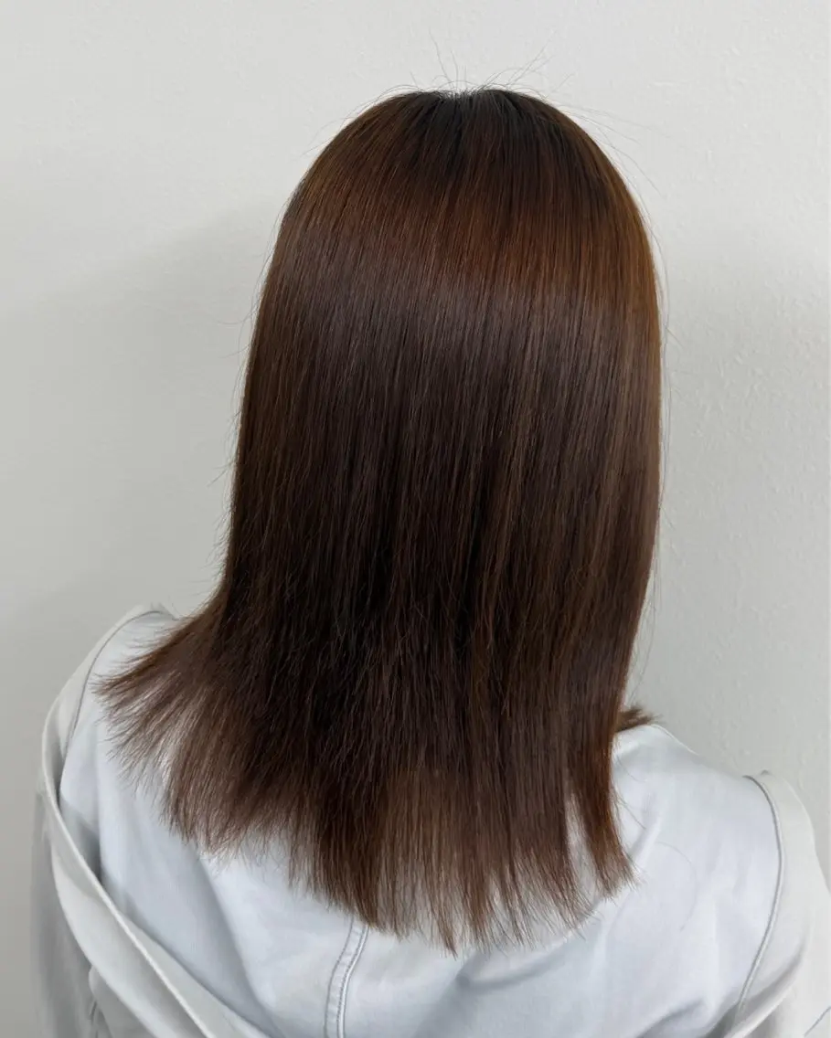 セミロング りきと🦋河原町 縮毛矯正/艶カラーのヘアスタイル