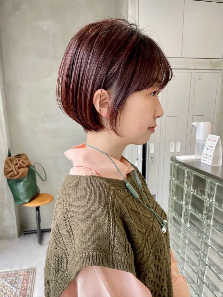 ショート カラー カット ヘアカラー トリートメント 華 /ショート/ボブのヘアスタイル