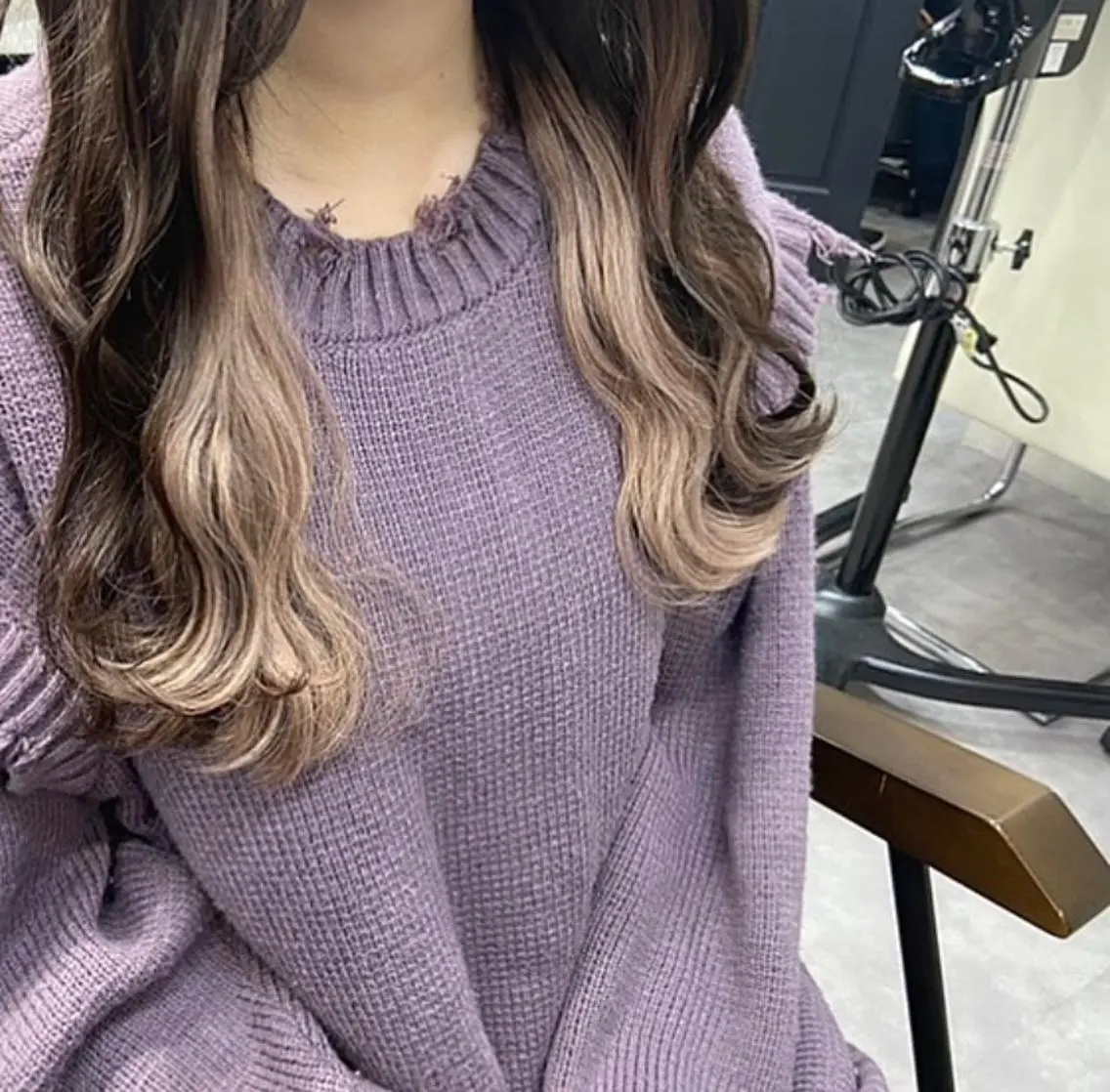 セミロング カラー ヘアアレンジ シールエクステ アッシュ バレイヤージュ ベージュカラー ブリーチ ヘアカラー エクステ ar+ ❤︎ maiのヘアスタイル