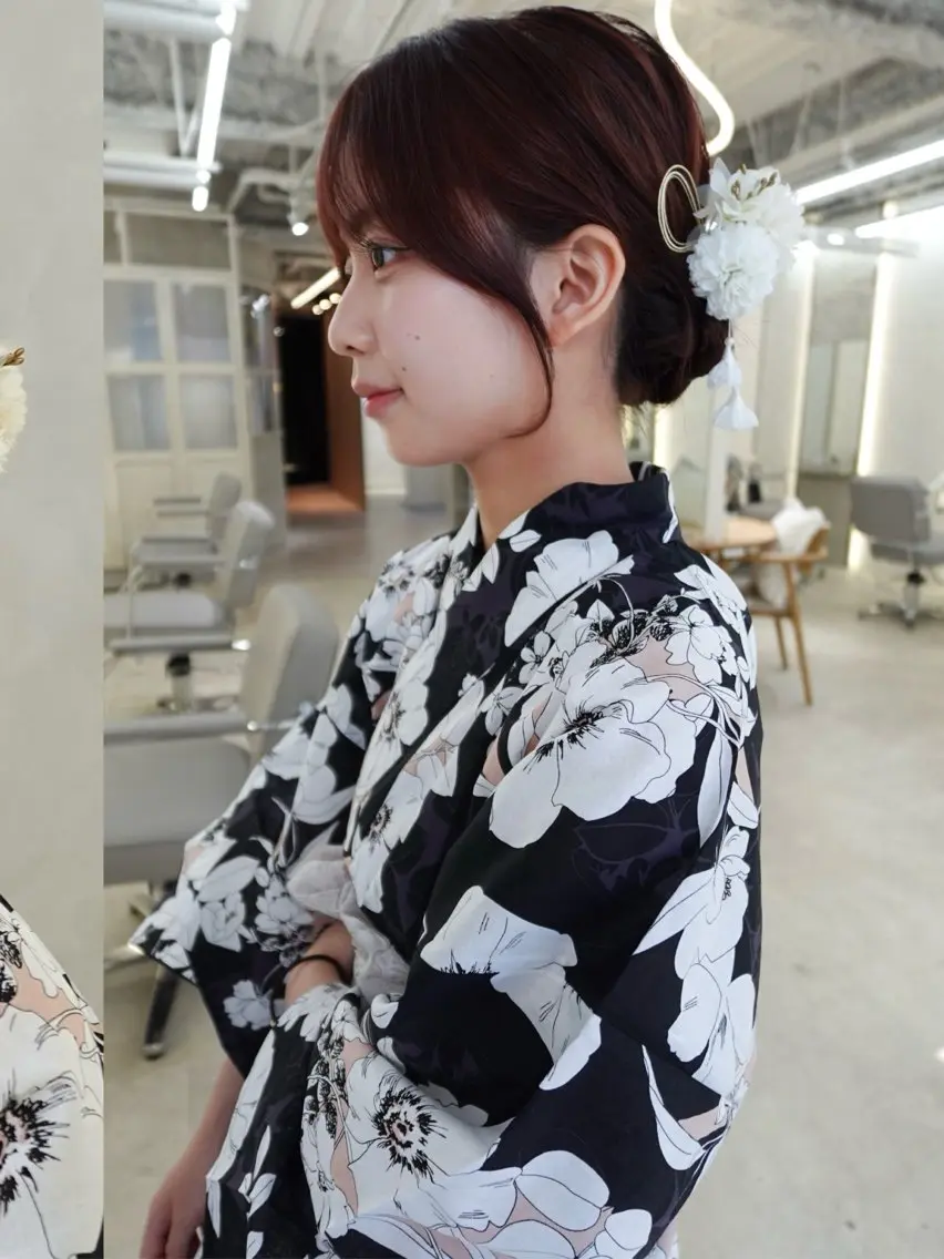 セミロング カラー カット ヘアカラー トリートメント ヘッドスパ むく。/顔周りカット /髪質改善wカラーのヘアスタイル