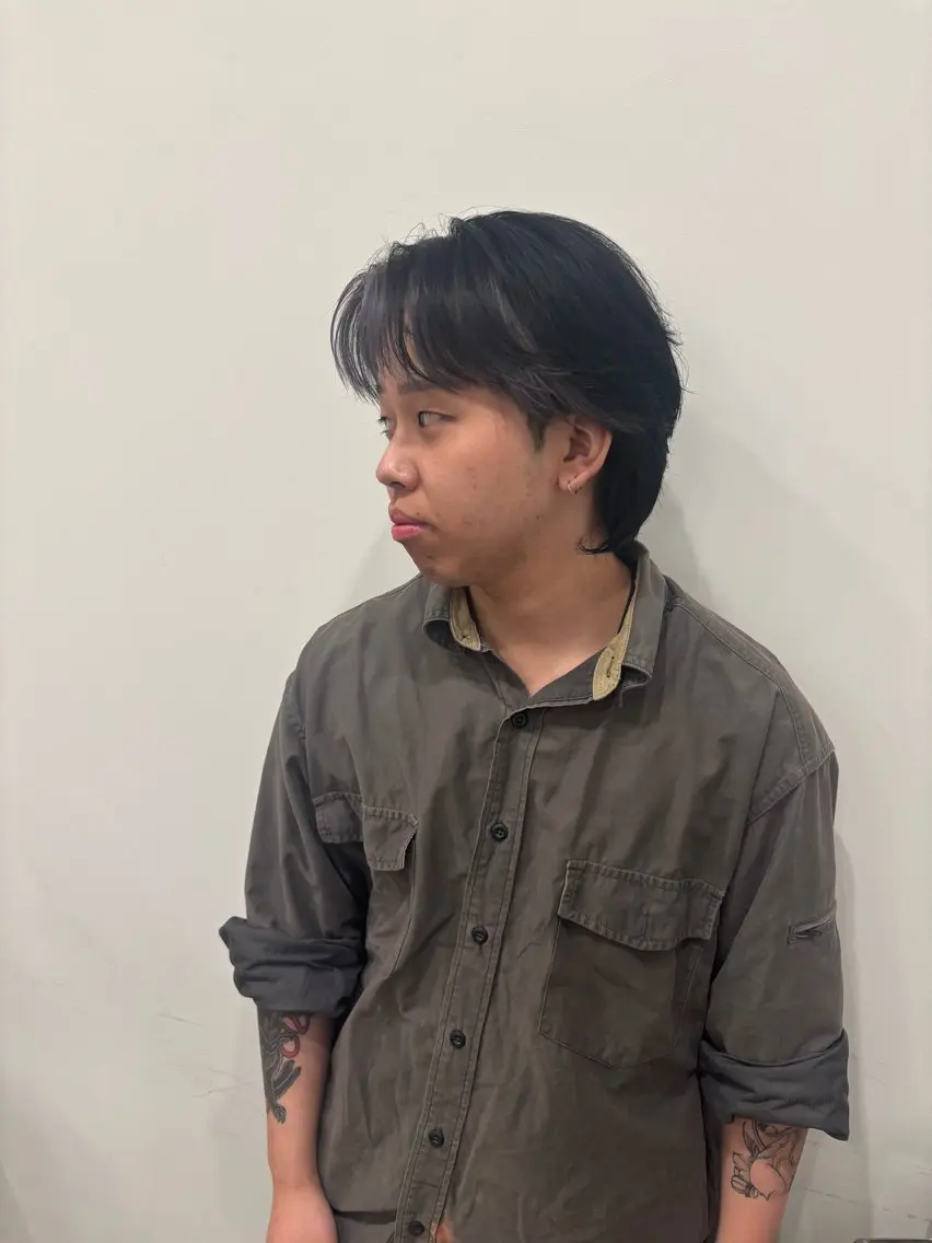 ショート メンズ ミストバング 垣村 艶樹のヘアスタイル