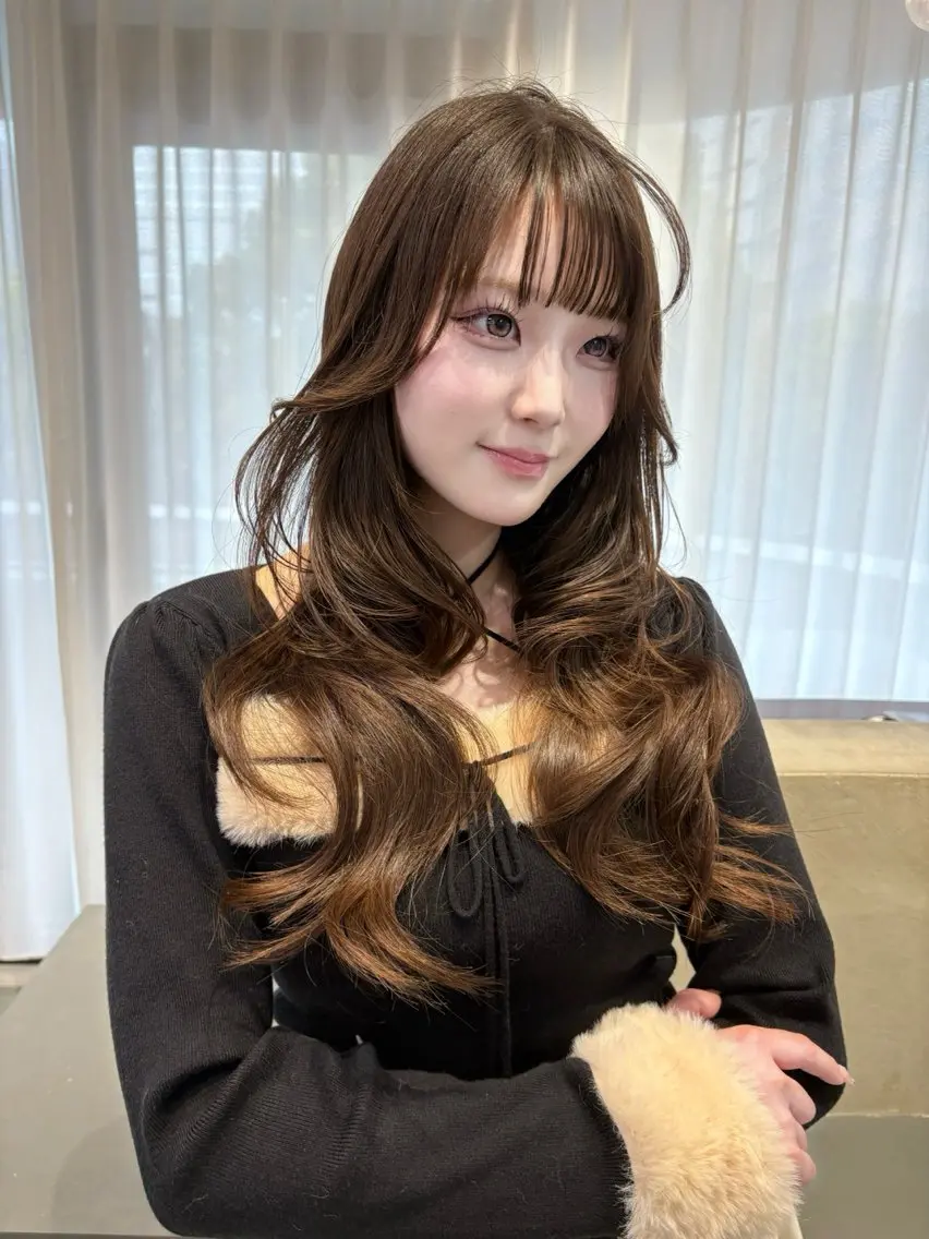 ロング 韓国風ヘア ロング 似合わせカット votan lilleyのヘアスタイル