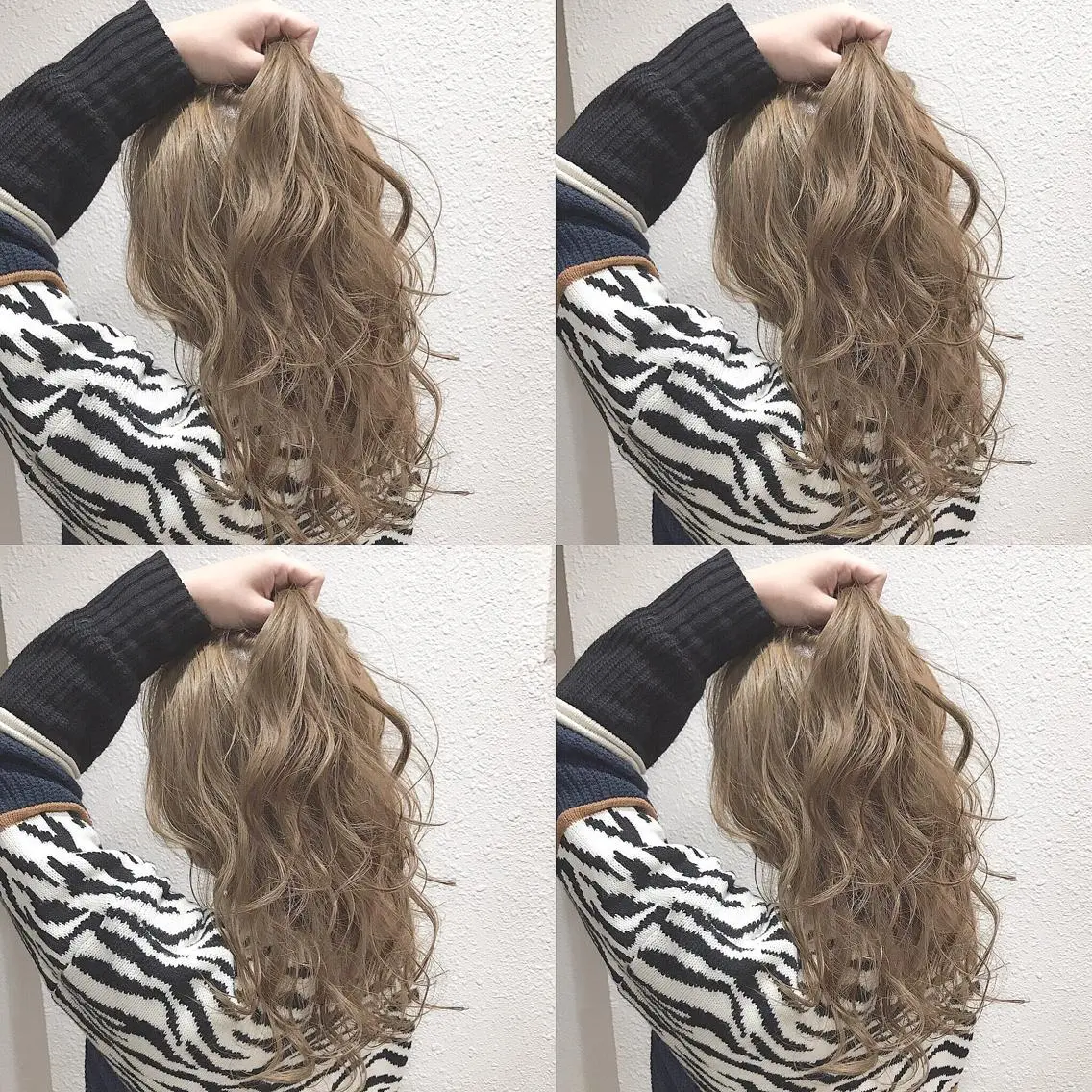ロング カラー アッシュ アッシュグレー アッシュグレージュ ブリーチ ダブルカラー HIRO. ★のヘアスタイル