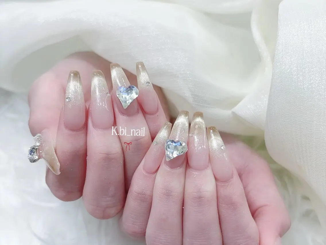 ネイル 成人式 ハンドネイル K.bi_nail ネイル長さ出し専門店のネイルデザイン