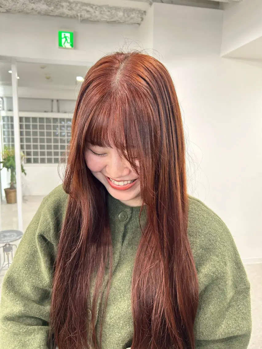 ロング カラー 愛結 暖色カラー🎀🩰のヘアスタイル