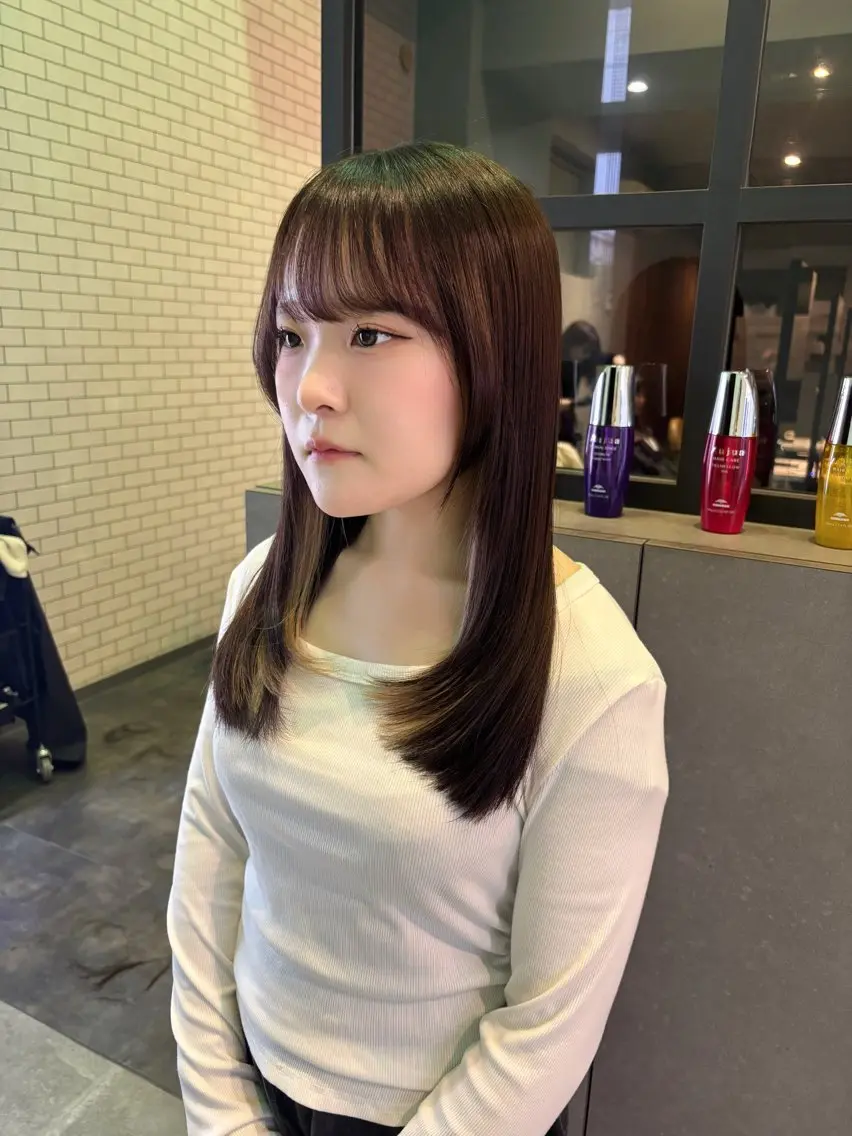 ロング レイヤーカット ローレイヤー カット 古田 穂香/似合わせカラーのヘアスタイル