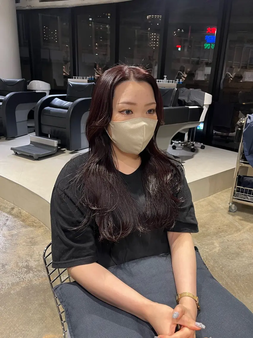 ロング カラー ブリーチ ブリーチなしカラー 🟡ひろの/ツヤ カラー/髪質改善🟡のヘアスタイル