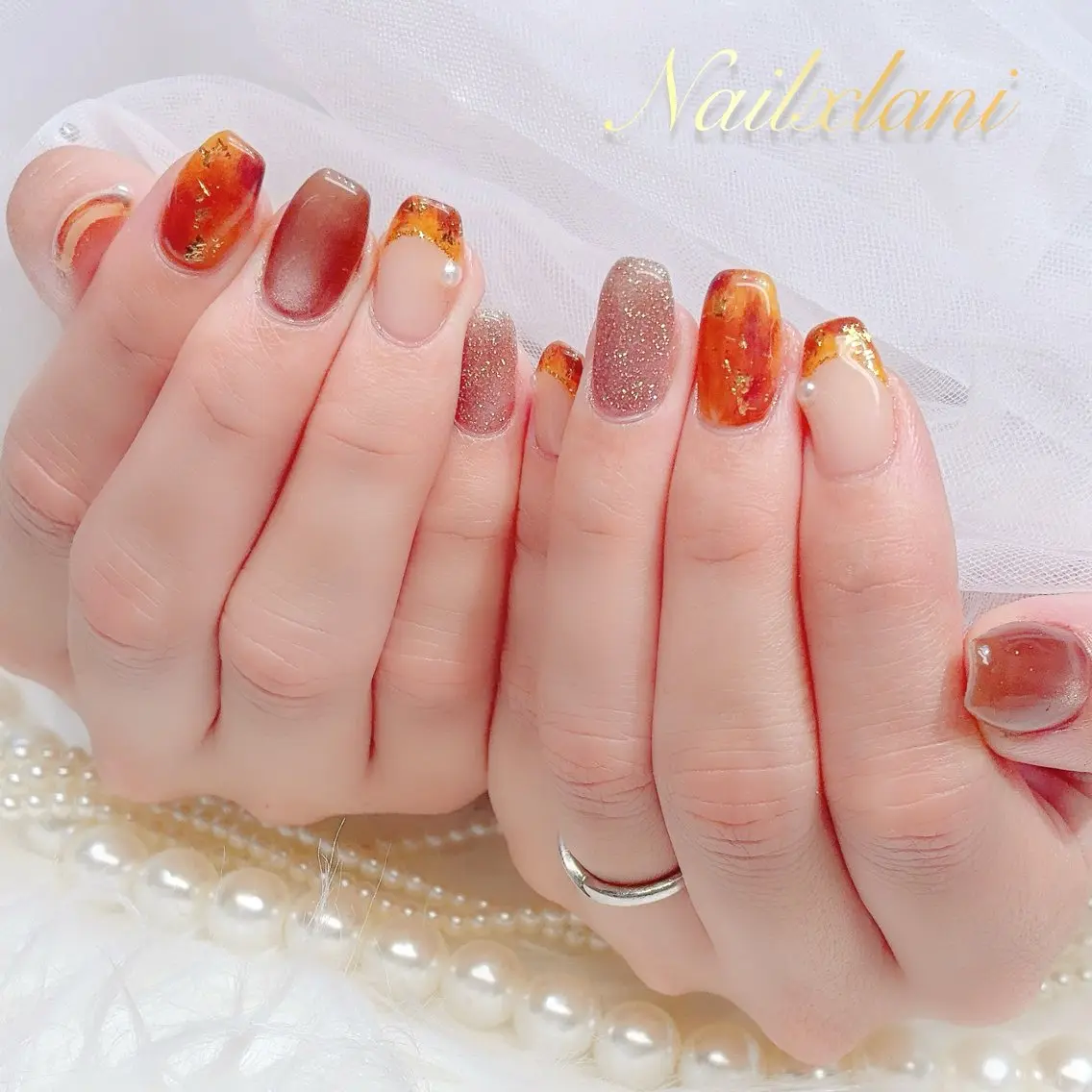 ネイル フットネイル ジェルネイル マグネットネイル 持ち込み パラジェル Nail×Lani 深爪矯正対応◎のネイルデザイン