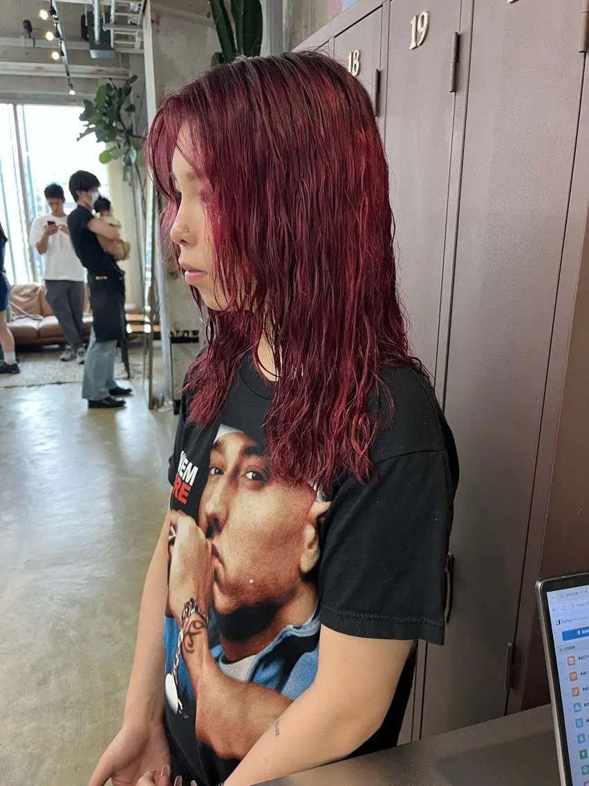 ミディアム カラー レッドカラー カット ヘアカラー トリートメント 小木曽智美 /ボブ/ショートのヘアスタイル