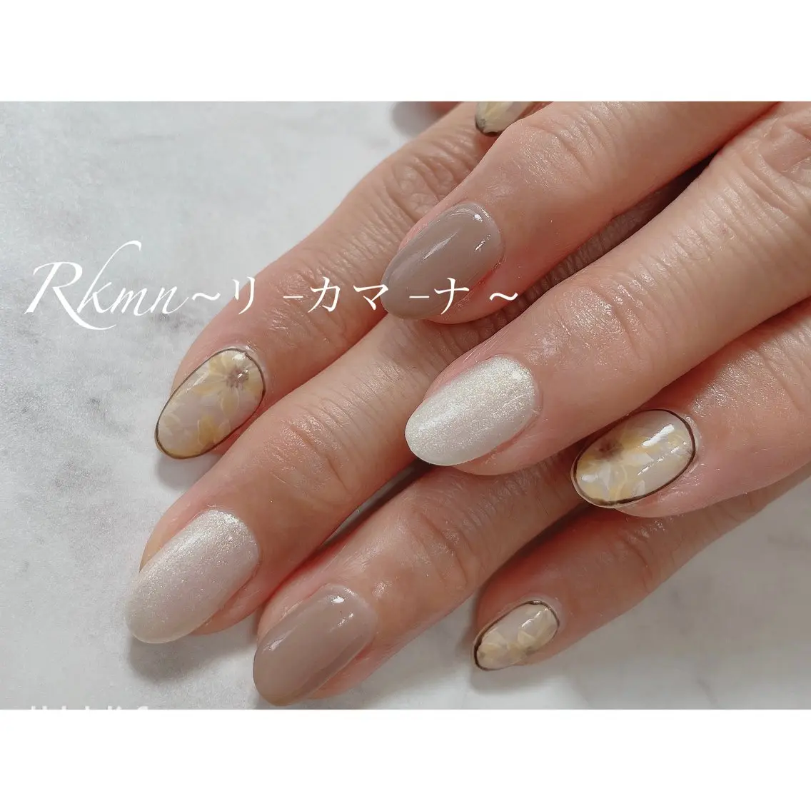 ネイル アートネイル シンプルネイル 春ネイル ハンドネイル フットネイル ハンドケア Rkmn ~リ-カマ-ナ~のネイルデザイン