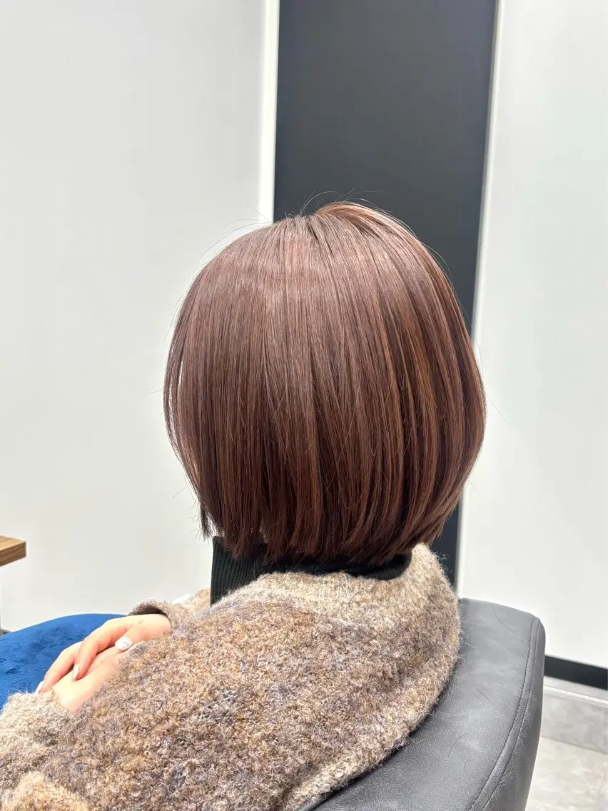 ショート カラー ブラウンカラー 藤田真凜/ボブ/ショ ート/艶カラー🩶のヘアスタイル
